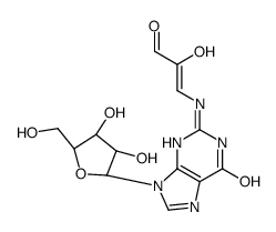 (Z)-3-[[9-[(2R,3R,4S,5R)-3,4-dihydroxy-5-(hydroxymethyl)oxolan-2-yl]-6-oxo-3H-purin-2-yl]amino]-2-hydroxyprop-2-enal Structure