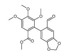 methyl 2-formyl-4,5-methylenedioxy-4',5',6'-trimethoxy-1,1'-biphenyl-2'-carboxylate Structure