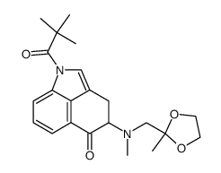 N-pivaloyl-4-[N-methyl-N-acetonyl-(2',2'-ethylenedioxy)]amino-3,4-dihydro-1H-benzo[c,d]indol-5-one结构式