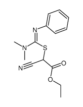 ethyl cyano[[dimethylamino(phenylimino)methyl]thio]acetate Structure