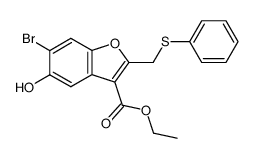 2-Phenylthiomethyl-3-carbethoxy-5-hydroxy-6-bromobenzofuran Structure