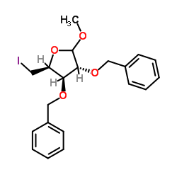 (2S,3R,4R)-3,4-BIS(BENZYLOXY)-2-(IODOMETHYL)-5-METHOXYTETRAHYDROFURAN Structure