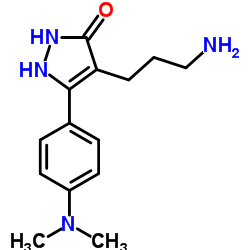 4-(3-Aminopropyl)-5-[4-(dimethylamino)phenyl]-1,2-dihydro-3H-pyrazol-3-one结构式