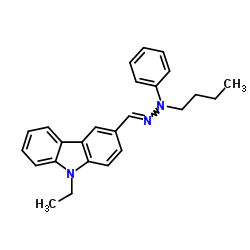 9-乙基咔唑-3-甲醛 N-丁基-N-苯腙结构式