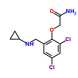 2-(2,4-DICHLORO-6-((CYCLOPROPYLAMINO)METHYL)PHENOXY)ACETAMIDE结构式