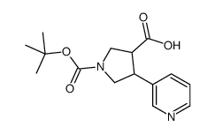 1-[(2-methylpropan-2-yl)oxycarbonyl]-4-pyridin-3-ylpyrrolidine-3-carboxylic acid结构式