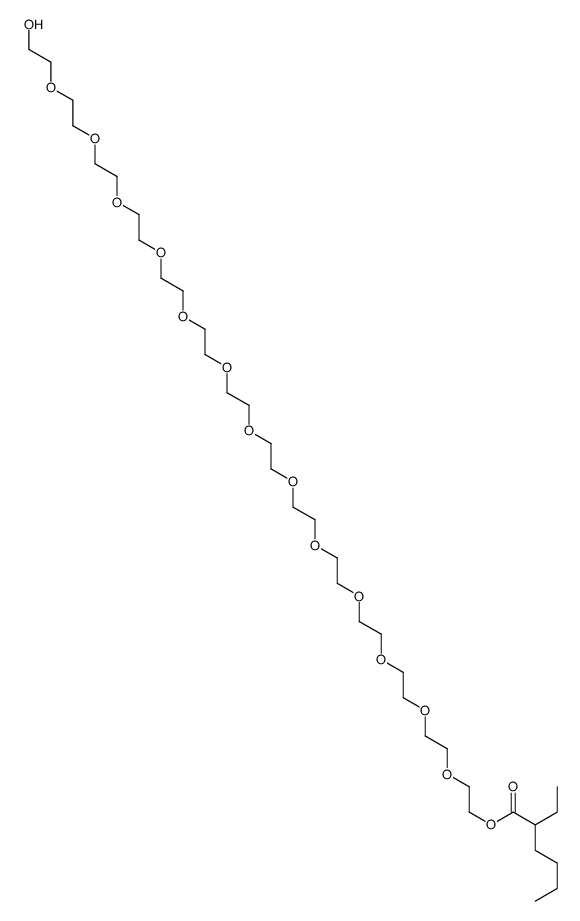 Hexanoic acid, 2-ethyl-, 41-hydroxy-3,6,9,12,15,18,21,24,27,30,33,36,39-tridecaoxahentetracont-1-yl ester structure