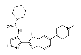 N-{3-[6-(4-methylpiperazin-1-yl)-1H-benzimidazol-2-yl]-1H-pyrazol-4-yl}piperidine-1-carboxamide Structure