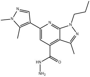 6-(1,5-dimethyl-1H-pyrazol-4-yl)-3-methyl-1-propyl-1H-pyrazolo[3,4-b]pyridine-4-carbohydrazide Structure