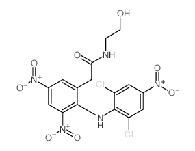 2-(2-((2,6-dichloro-4-nitrophenyl)amino)-3,5-dinitrophenyl)-N-(2-hydroxyethyl)acetamide Structure