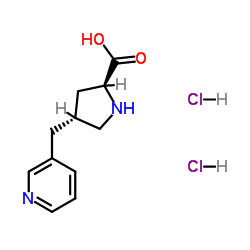 (2S,4R)-4-(pyridin-3-ylmethyl)pyrrolidine-2-carboxylic acid dihydrochloride Structure