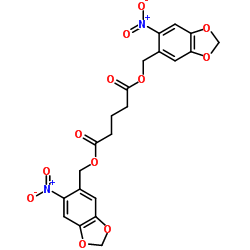 Bis[(6-nitro-1,3-benzodioxol-5-yl)methyl] glutarate Structure