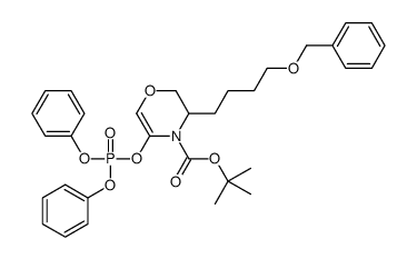 tert-butyl 3-(4-(benzyloxy)butyl)-5-(diphenoxyphosphoryloxy)-2H-1,4-oxazine-4(3H)-carboxylate结构式