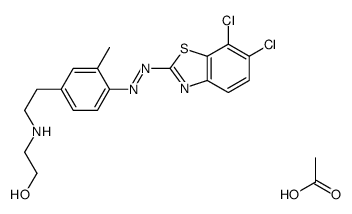 Ethanol, 2-4-(6,7-dichloro-2-benzothiazolyl)azo-3-methylphenylethylamino-, acetate (ester)结构式