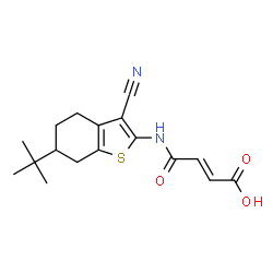 (2E)-4-[(6-tert-butyl-3-cyano-4,5,6,7-tetrahydro-1-benzothiophen-2-yl)amino]-4-oxobut-2-enoic acid structure