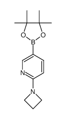 2-(azetidin-1-yl)-5-(4,4,5,5-tetramethyl-1,3,2-dioxaborolan-2-yl)pyridine结构式