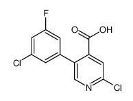 2-chloro-5-(3-chloro-5-fluorophenyl)pyridine-4-carboxylic acid结构式