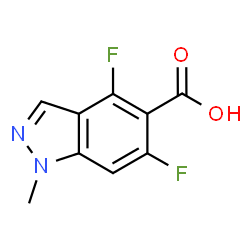 4,6-二氟-1-甲基-1H-吲唑-5-羧酸结构式