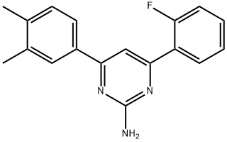 4-(3,4-dimethylphenyl)-6-(2-fluorophenyl)pyrimidin-2-amine structure