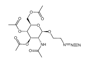 2-azidoethyl 2-acetamido-3,4,6-tri-O-acetyl-2-deoxy-β-D-glucopyranoside Structure