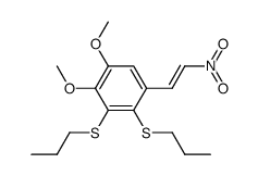 (E)-(3,4-dimethoxy-6-(2-nitrovinyl)-1,2-phenylene)bis(propylsulfane) Structure