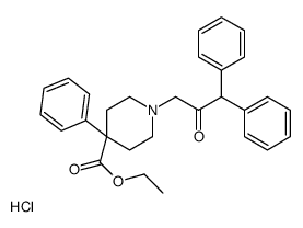 ethyl 1-(2-oxo-3,3-diphenylpropyl)-4-phenylpiperidin-1-ium-4-carboxylate,chloride Structure