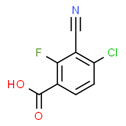 4-氯-3-氰基-2-氟苯甲酸结构式