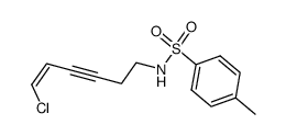 (Z)-1-(4-methylphenylsulfonamido)-6-chlorohex-5-en-3-yne结构式