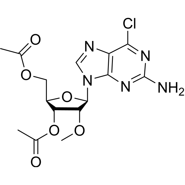 3',5'-di-O-acetyl-2'-O-methyl-6-chloro-2-aminopurine riboside Structure