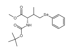 2-(S)-3-(R,S)-methyl-2-[(tert-butoxycarbonyl)amino]-3-methyl-4-(phenylseleno)butanoate结构式