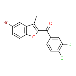 (5-Bromo-3-methyl-1-benzofuran-2-yl)(3,4-dichlorophenyl)methanone structure