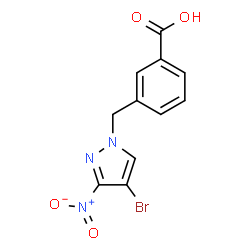 3-({4-bromo-3-nitro-1H-pyrazol-1-yl}methyl)benzoicacid structure