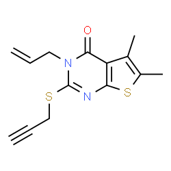 3-allyl-5,6-dimethyl-2-(prop-2-ynylthio)thieno[2,3-d]pyrimidin-4(3H)-one结构式