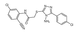 2-[[4-amino-5-(4-chlorophenyl)-1,2,4-triazol-3-yl]sulfanyl]-N-(5-chloro-2-cyanophenyl)acetamide结构式