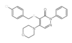 4-[(4-chlorophenyl)methylsulfanyl]-5-morpholin-4-yl-2-phenyl-pyridazin-3-one Structure