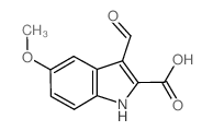 3-甲酰基-5-甲氧基-1H-吲哚-2-羧酸结构式