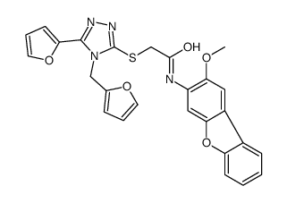 Acetamide, 2-[[5-(2-furanyl)-4-(2-furanylmethyl)-4H-1,2,4-triazol-3-yl]thio]-N-(2-methoxy-3-dibenzofuranyl)- (9CI) Structure