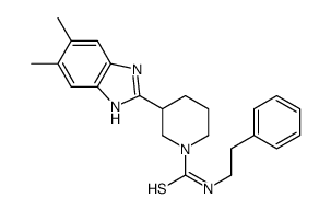 1-Piperidinecarbothioamide,3-(5,6-dimethyl-1H-benzimidazol-2-yl)-N-(2-phenylethyl)-(9CI)结构式