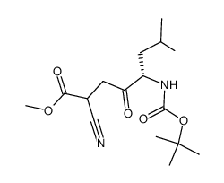 methyl (2SR,5S)-5-[N-(tert-butoxycarbonyl)amino]-2-cyano-7-methyl-4-oxooctanoate结构式