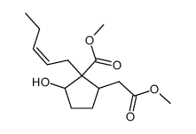 2-methoxycarbonyl-3-methoxycarbonylmethyl-2-(cis-2-pentenyl)-cyclopentanol结构式