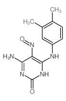 4-amino-6-[(3,4-dimethylphenyl)amino]-5-nitroso-3H-pyrimidin-2-one结构式