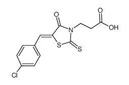 3-[5-(4-氯亚苄基)-4-氧代-2-硫氧代-3-噻唑烷]-丙酸结构式