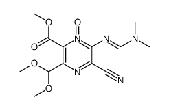 6-(Carbomethoxy)-3-cyano-5-(dimethoxymethyl)-2-[((dimethylamino)methylene)amino]pyrazine 1-oxide结构式