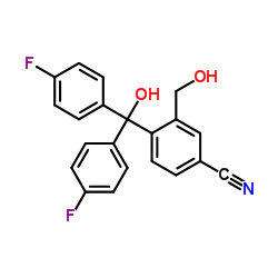 4-[Bis(4-fluorophenyl)(hydroxy)methyl]-3-(hydroxymethyl)benzonitrile structure