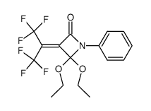 4,4-Diethoxy-1-phenyl-3-(2,2,2-trifluoro-1-trifluoromethyl-ethylidene)-azetidin-2-one结构式