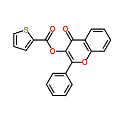 3-(2-噻吩甲酰氧基)黄酮结构式