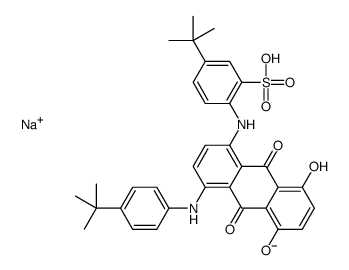 5-叔丁基-2-[[4-[[4-(叔丁基)苯基]氨基]-9,10-二氢-5,8-二羟基-9,10-二氧代蒽-1-基]氨基]苯磺酸钠结构式