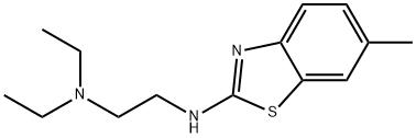 N,N-二乙基-N'-(6-甲基-1,3-苯并噻唑-2-基)乙烷-1,2-二胺结构式