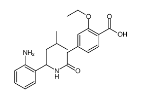 Benzoic acid, 4-[2-[[1-(2-aminophenyl)-3-methylbutyl]amino]-2-oxoethyl]-2-ethoxy Structure