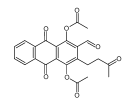 2-formyl-9,10-dioxo-3-(3-oxobutyl)-9,10-dihydroanthracene-1,4-diyl diacetate Structure